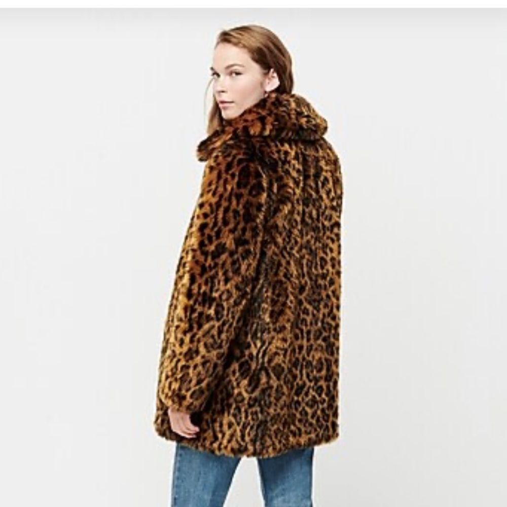 J Crew Leopard Print Faux Fur Coat